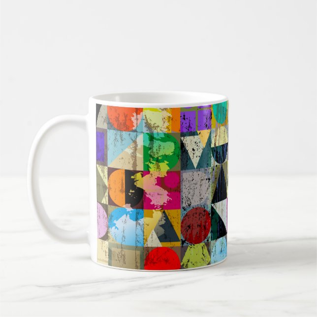 Caneca De Café Composição geométrica de fundo abstrato, com rua (Esquerda)