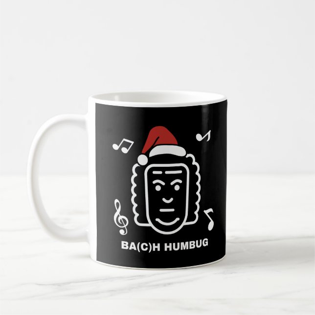 Caneca De Café Compositor de Música Clássica Divertida BACH Piada (Esquerda)