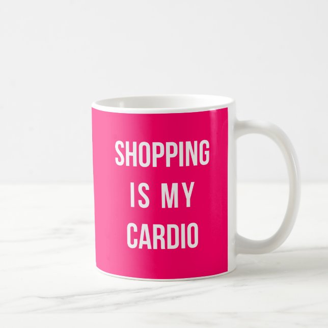 Caneca De Café Comprar é o meu Cardio a Rosa Quente (Direita)