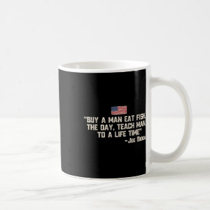 Caneca De Café Comprar um homem comer peixe o dia ensinar homem J