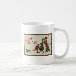 Caneca De Café Compras de Natal Vintage Diversão em Família