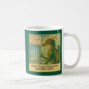 Caneca De Café Compras engraçadas de supermercado do dragão vegan