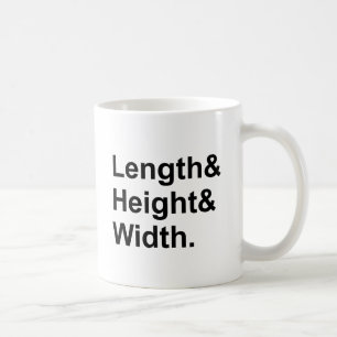 Caneca De Café Comprimento x Largura x Altura   Área de Medição