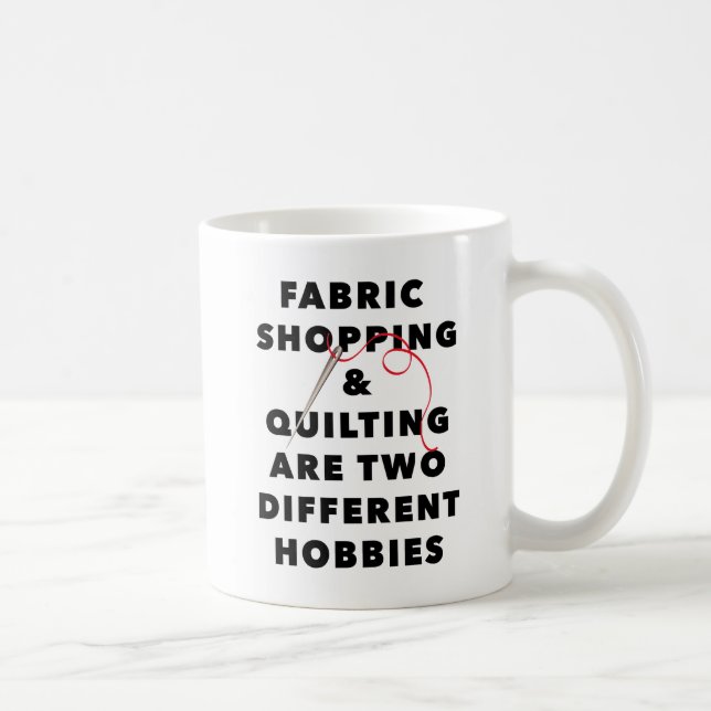 Caneca De Café compro de tecidos e colcha de 2 hobbies diferentes (Direita)