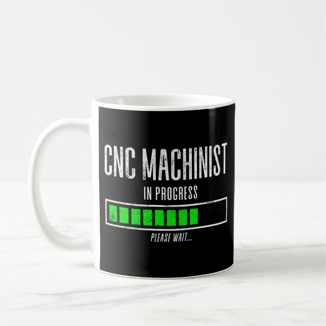 Caneca De Café Computador CNC Em Andamento Aguarde... (Esquerda)