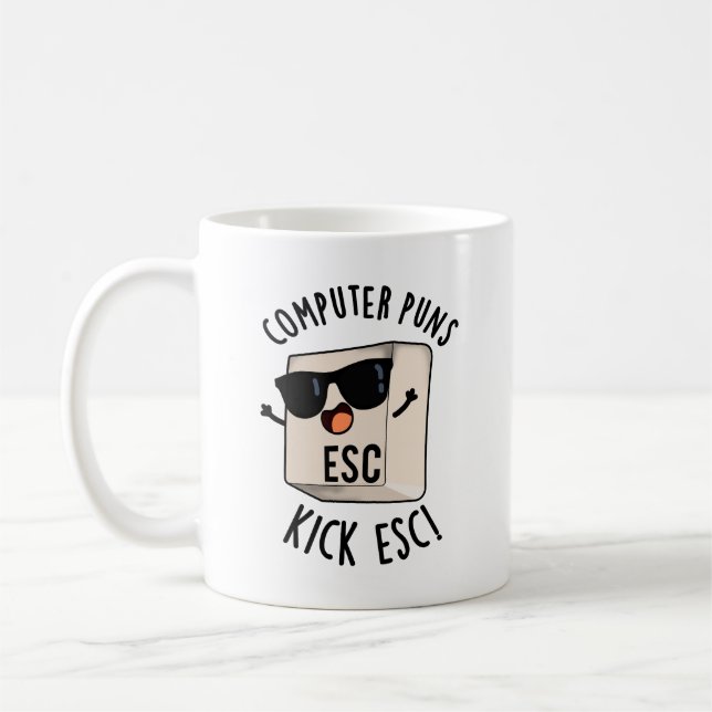 Caneca De Café Computador Executa Pó De Teclado Engraçado Esc (Esquerda)