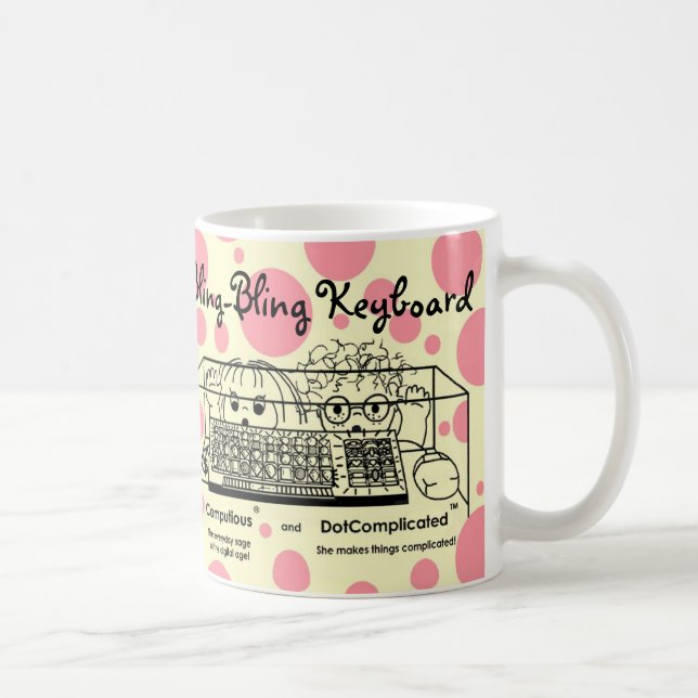 Caneca De Café Computious & DotComplicated (TM) Bling-Bling (Direita)