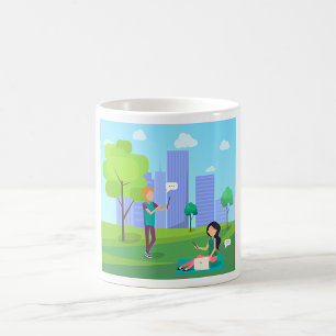 Caneca De Café Comunicação em Mídia Social no Parque da Cidade