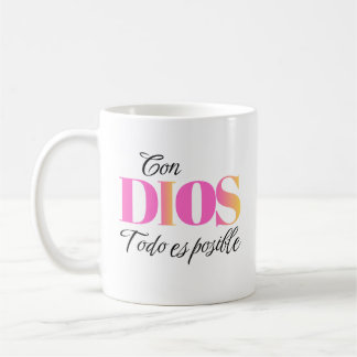 Caneca De Café Con Dios Todo es Posible - Mateo 19:26 Christian A