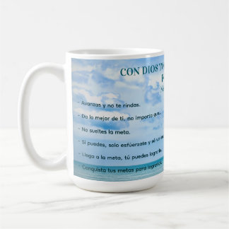 Caneca De Café Con Dios Todo Possível Blue Sky Conquista Metas