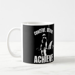 Caneca De Café Conceber, Acreditar, Alcançar - Preparar Motivação