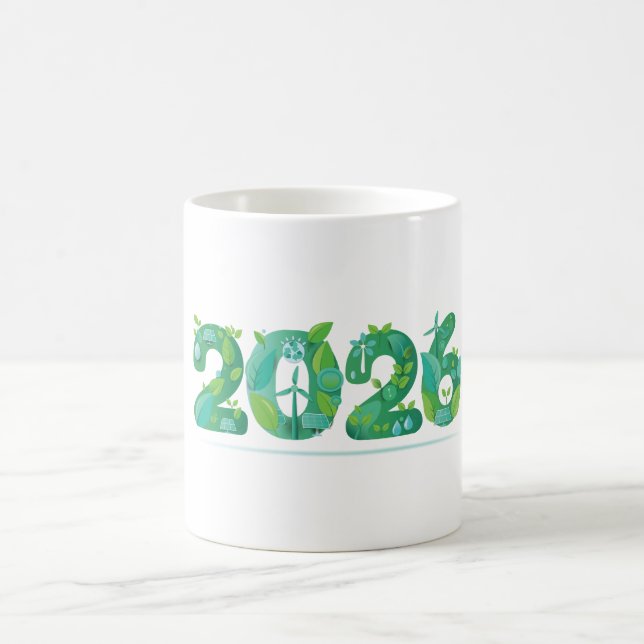 Caneca De Café Conceito de Energia Verde Eco 2026 (Centro)