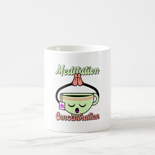 Caneca De Café Concentração de Meditação Café Cute Mug Kawaii (Centro)