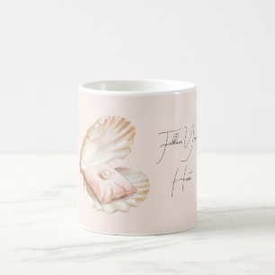 Caneca De Café Concha de Travesseiro de Pêssego Pérola