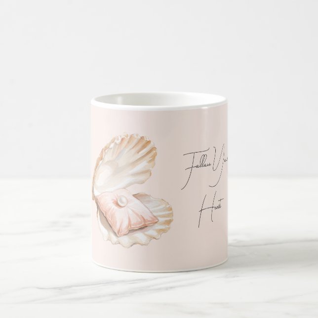 Caneca De Café Concha de Travesseiro de Pêssego Pérola (Centro)