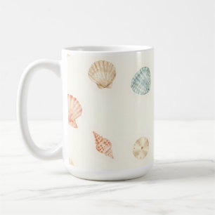 Caneca De Café Conchas Delicadas Padrão Sem Costura