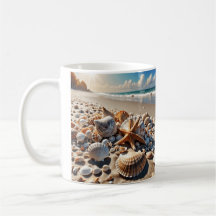Conchas na praia Mug