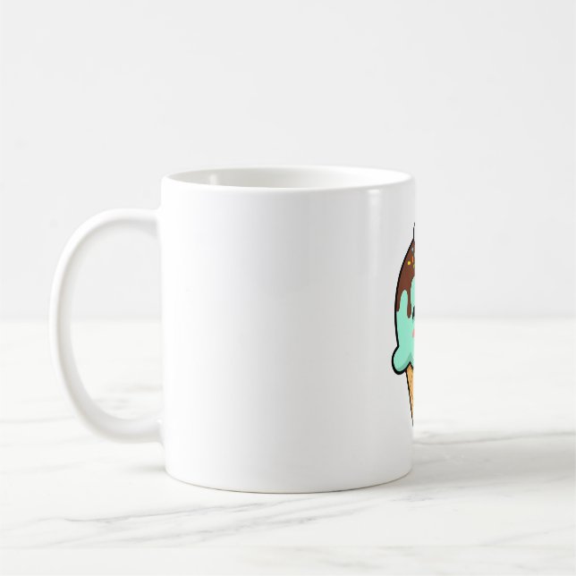 Caneca De Café Cone de Sorvete de Menta Kawaii (Esquerda)