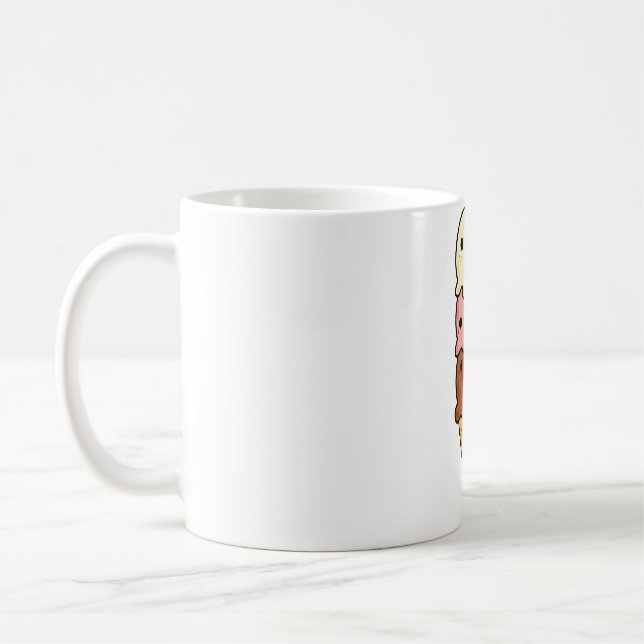 Caneca De Café Cone de Sorvete Triplo Kawaii (Esquerda)