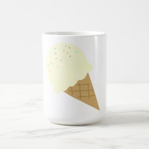 Caneca De Café Cone de Waffle com Bola de Sorvete de Baunilha