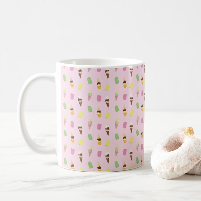 Caneca De Café Cones de Sorvete giro, blocos de gelo picolês a ro (Com Donut)