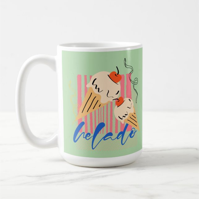 Caneca De Café Cones de Sorvete Italiano Retro (Esquerda)