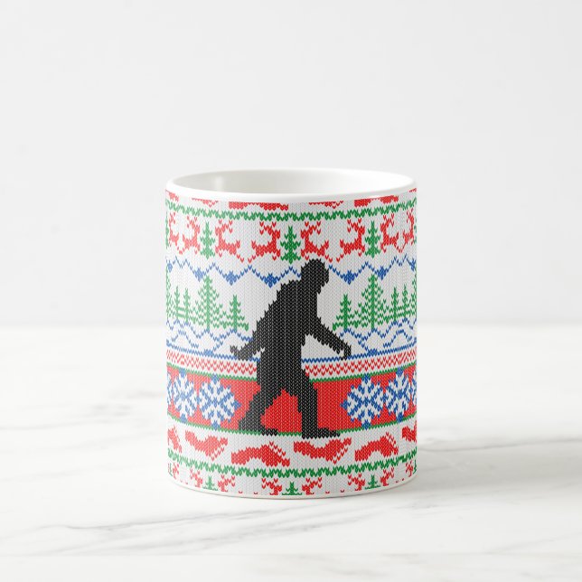 Caneca De Café Confecção de malhas feia ida da camisola do Natal (Centro)