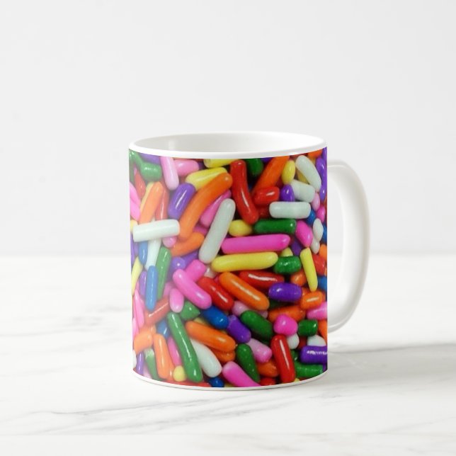 Caneca De Café Confeitos Coloridos (Frente Esquerda)