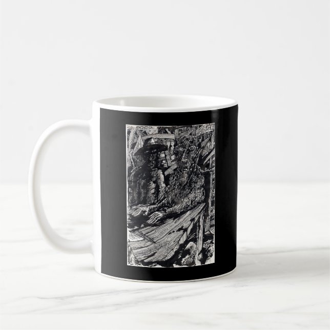 Caneca De Café "Confesse!", desenho de tinta índia (Esquerda)