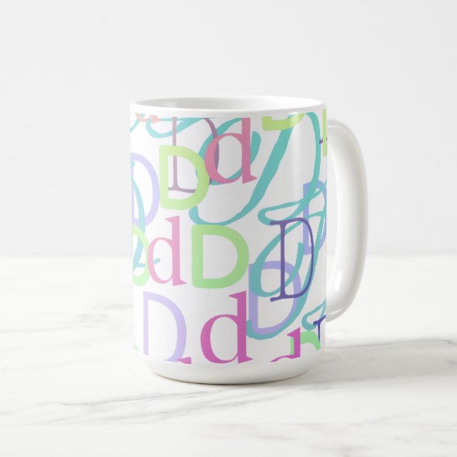 Caneca De Café Confete de Letra "D" (Frente Esquerda)