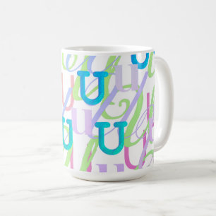 Caneca De Café Confete de Letra "U"