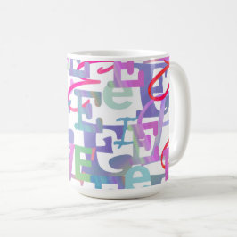 Caneca De Café Confete de Letras "E"