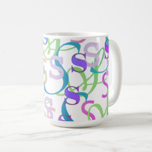Caneca De Café Confete de Letras "S"
