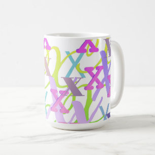Caneca De Café Confete de Letras "X"