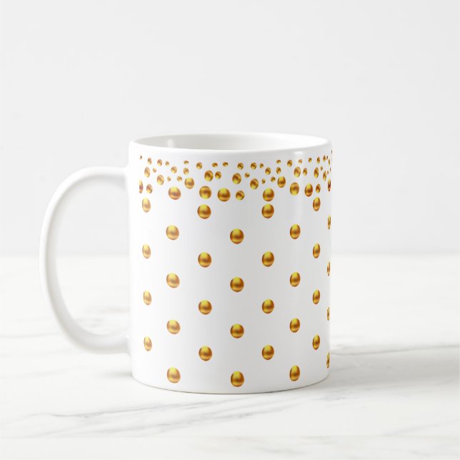 Caneca De Café Confete de Ponto Dourado (Esquerda)