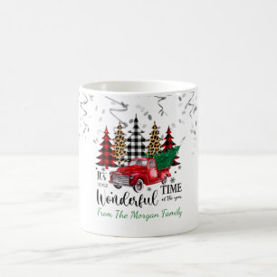Caneca De Café Confetes, Caminhão Vermelho de Natal Árvore de Pin