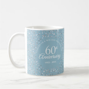 Caneca De Café Confetes de Corações do 60º Aniversário