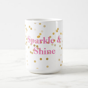 Caneca De Café Confetti Dourado Branco