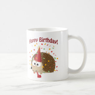 Caneca De Café Confetti Happy Birthday Hedgehog