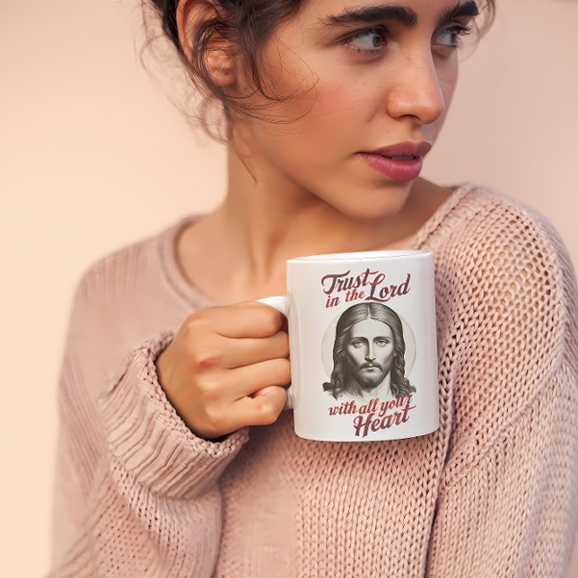 Caneca De Café Confiança Divina: Mensagem de Jesus (Criador carregado)