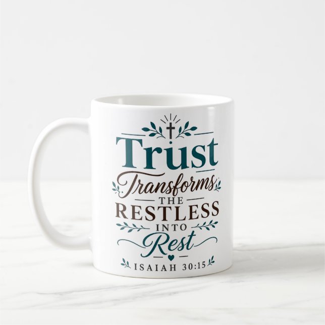 Caneca De Café Confiança Transforma os Inquietos em Descanso Escr (Esquerda)