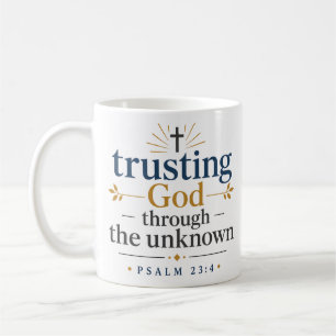 Caneca De Café Confiar em Deus Através da Citação Cristã Desconhe