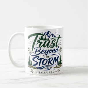 Caneca De Café Confie Além da Tempestade Citação Espiritual de Fé