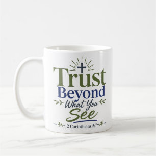 Caneca De Café Confie Além do que Você Vê Versículo Bíblico Citaç