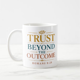 Caneca De Café Confie Além do Resultado Versículo Bíblico Cristão