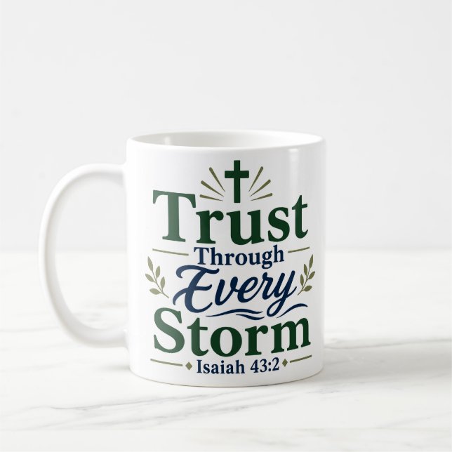 Caneca De Café Confie Através de Todas as Tempestades Devocional  (Esquerda)