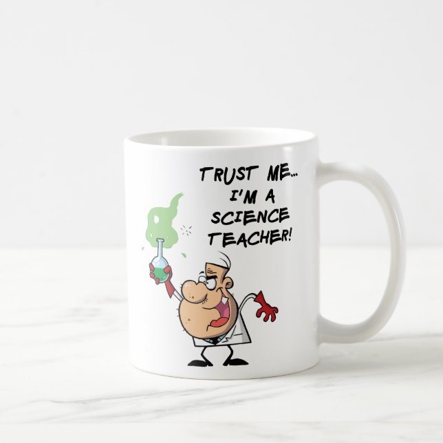 Caneca De Café Confie em mim. Sou professor de Ciência (Direita)