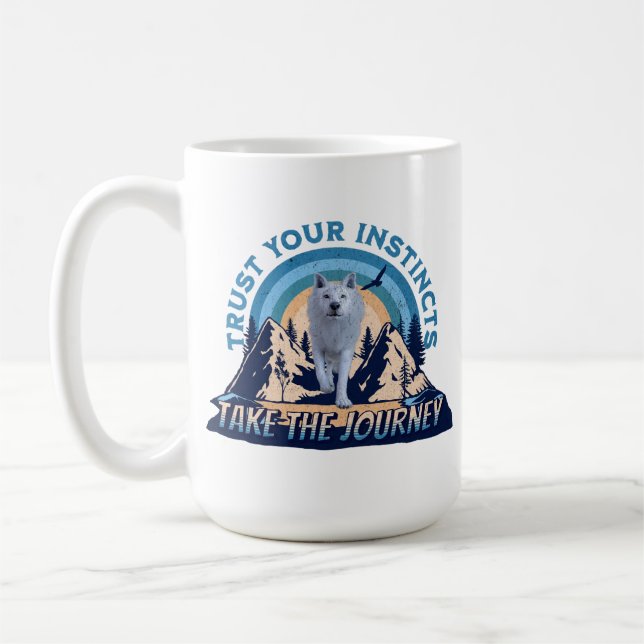 Caneca De Café Confie em Seus Instintos Aventura do Lobo Ártico A (Esquerda)