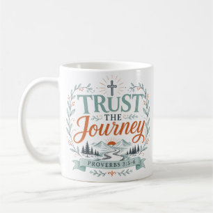 Caneca De Café Confie Na Jornada Citação Espiritual Inspiradora