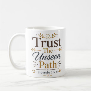 Caneca De Café Confie No Caminho Invisível Citação Bíblica Inspir